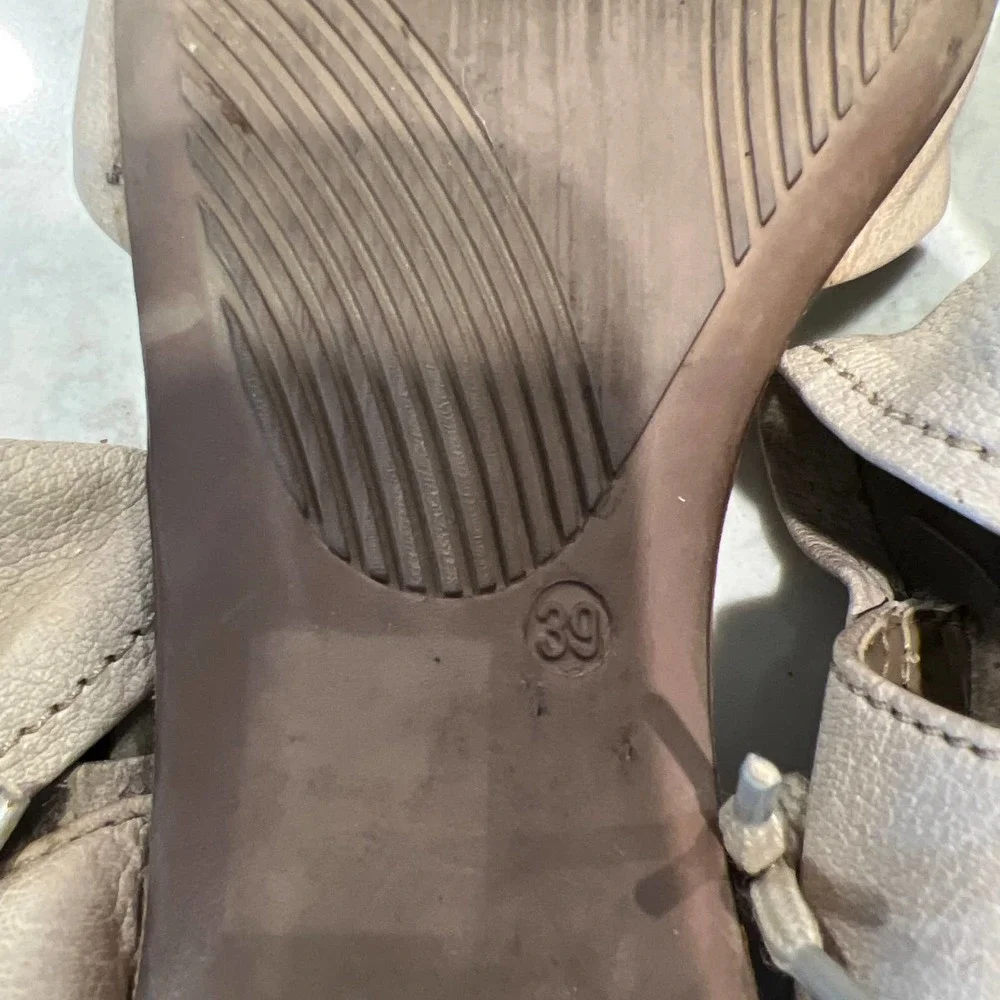 Nardo Women's Cream Side Lace Leather Open Toe Comfortable Flat Sandal Size 39‎ - Picture 6 of 7